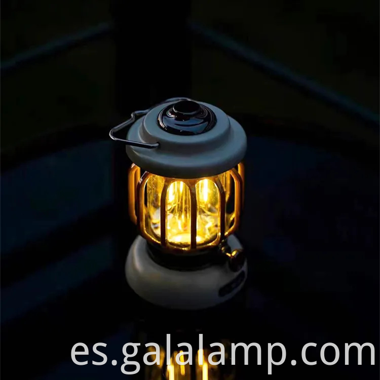 Linterna LED de inspiración vintage para acampar y seguridad al aire libre